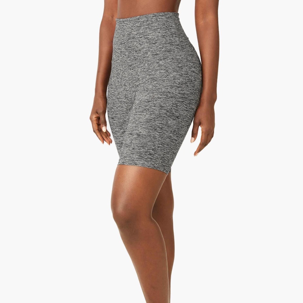 NEW Beyond Yoga Space Dye Gray Biker Shorts